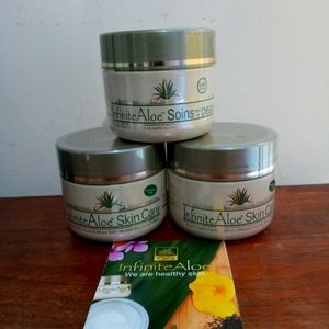 💋 100% Certified Organic Aloe Vera 🌿 Cruelty Free - 3, 8oz jars, Infinite Aloe
